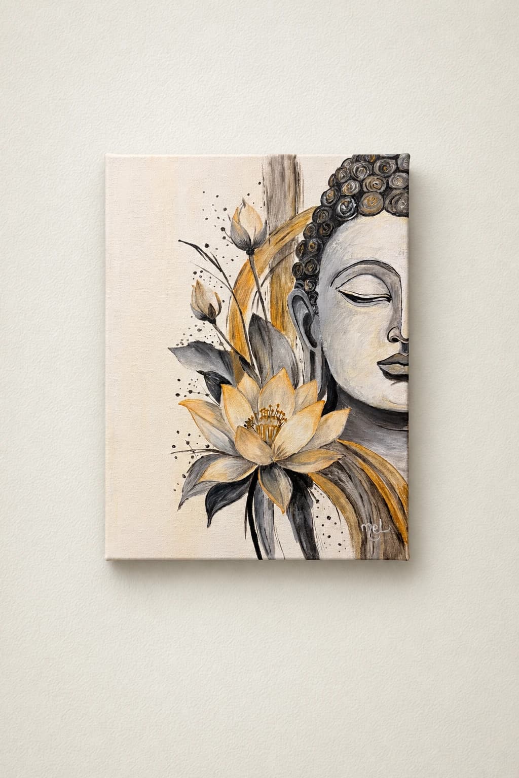 Œuvre : Bouddha et fleur de lotus